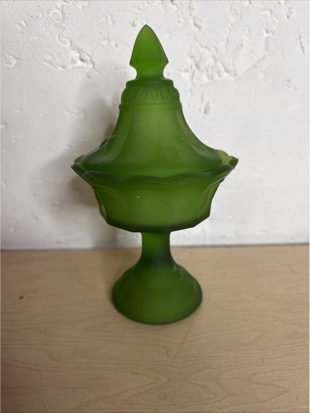 Vintage Frosted Green Dish